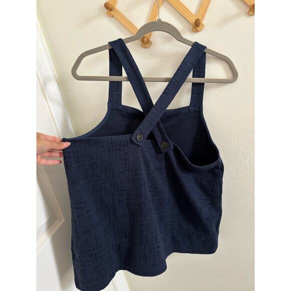 Madewell Top Women's XL Blue Apron Cross Back Tank Blouse Sleeveless - Picture 4 of 6